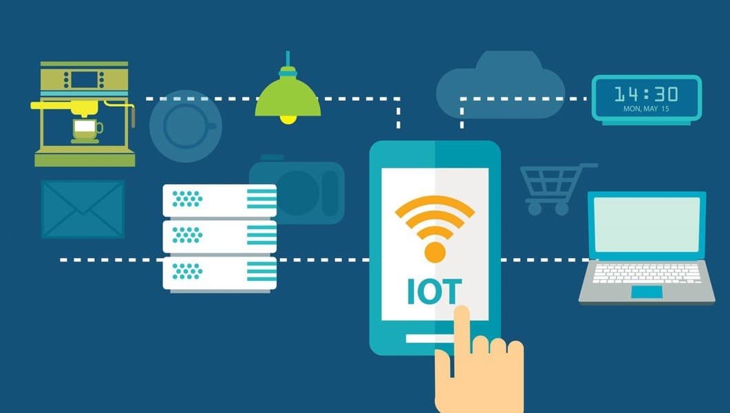 Ecossistema IoT com dispositivos conectados
